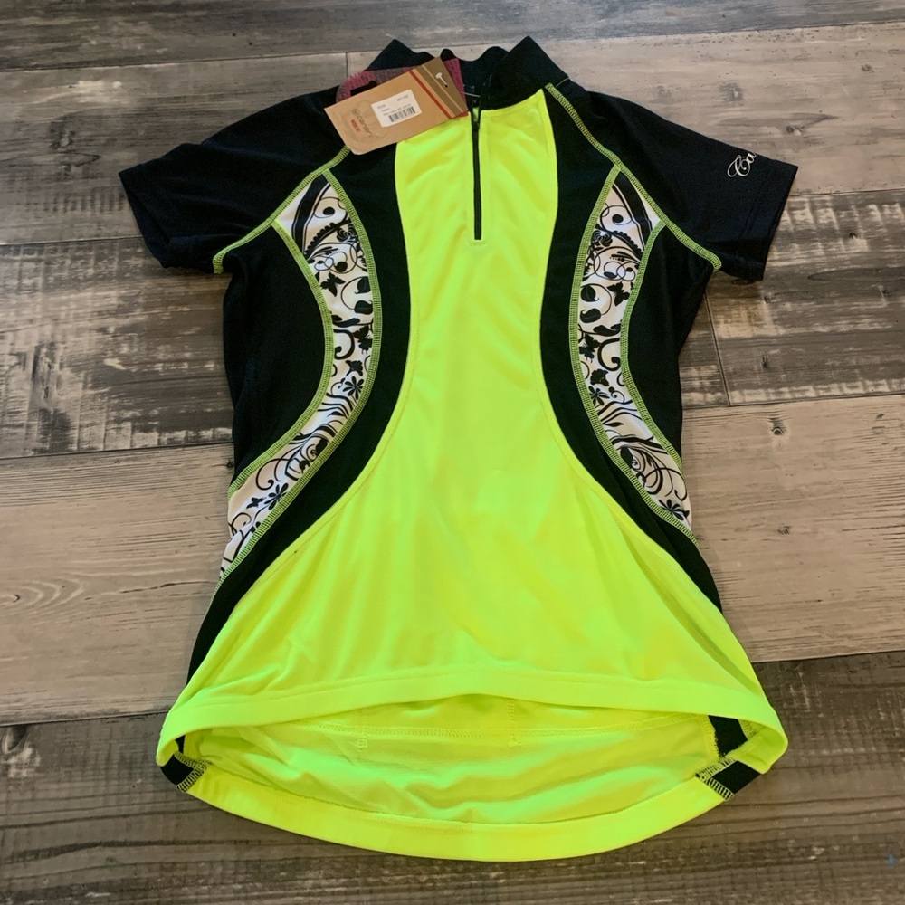 Canari Women's Neon Yellow and Black Jersey